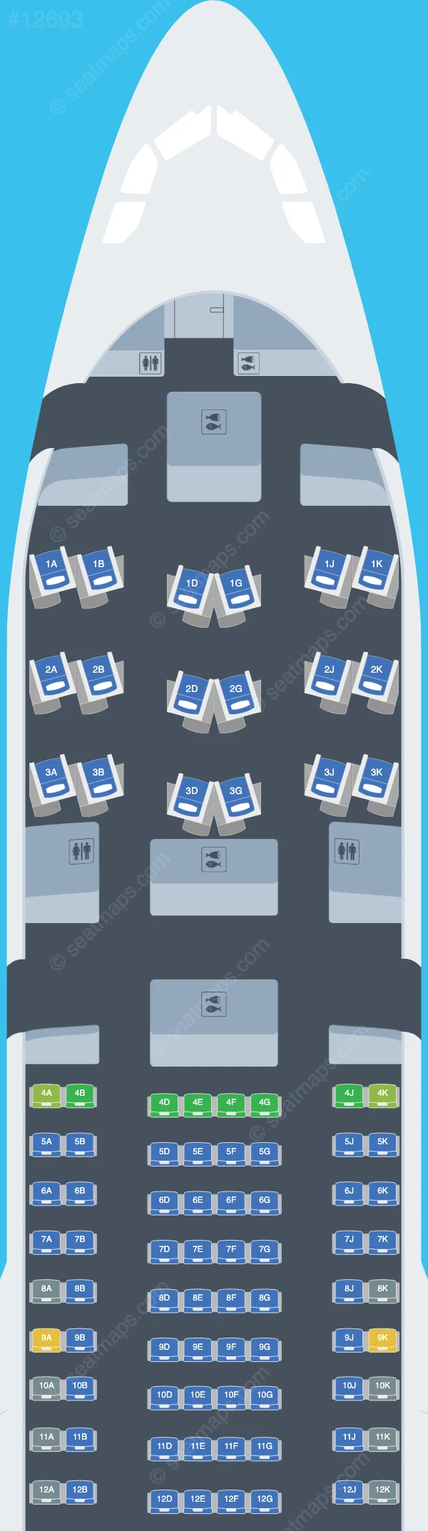 Belavia Airbus A330-200 seatmap preview