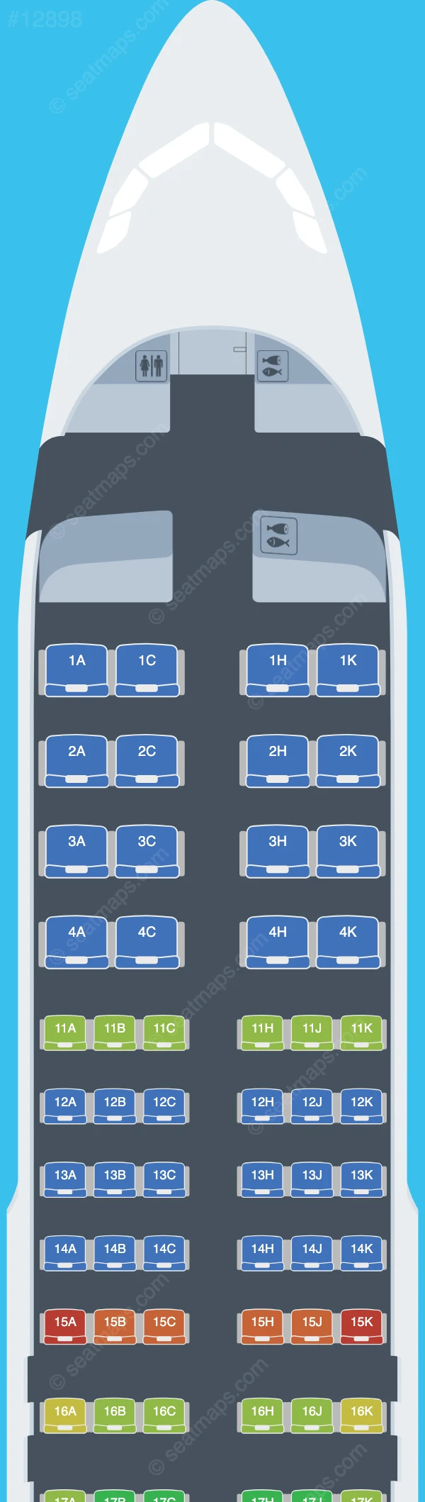 Air Astana Airbus A320neo V.2 seatmap preview