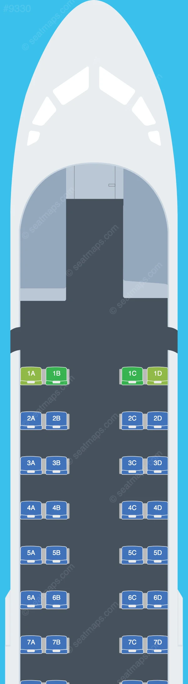 flyCAA ATR 72-500 seatmap preview