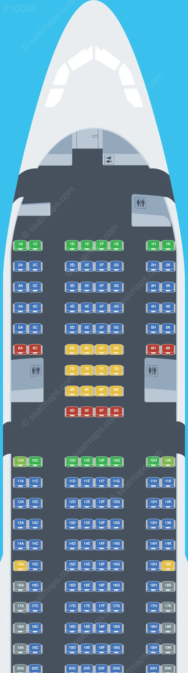 Titan Airways Airbus A330-200 V.1 seatmap preview