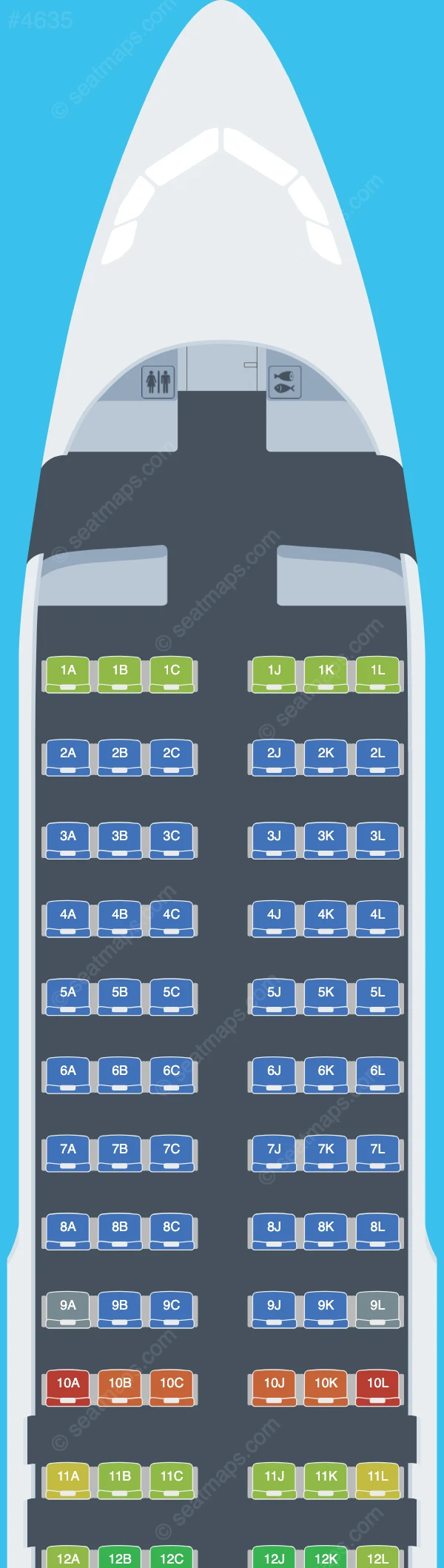 Loong Air Airbus A320-200 seatmap preview