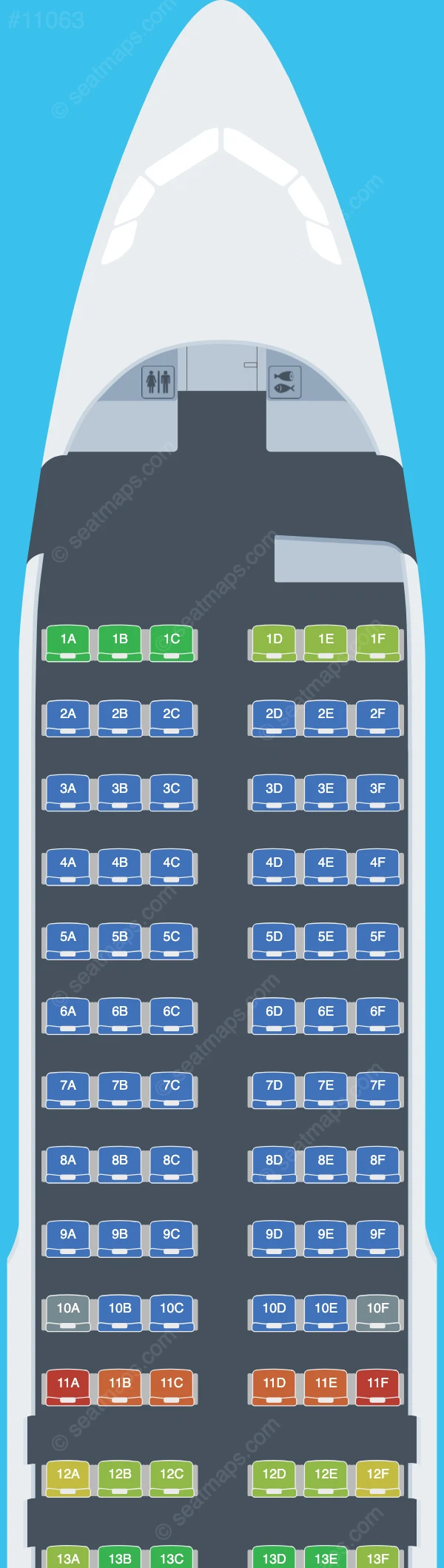 Avianca Airbus A320-200 V.4 seatmap preview