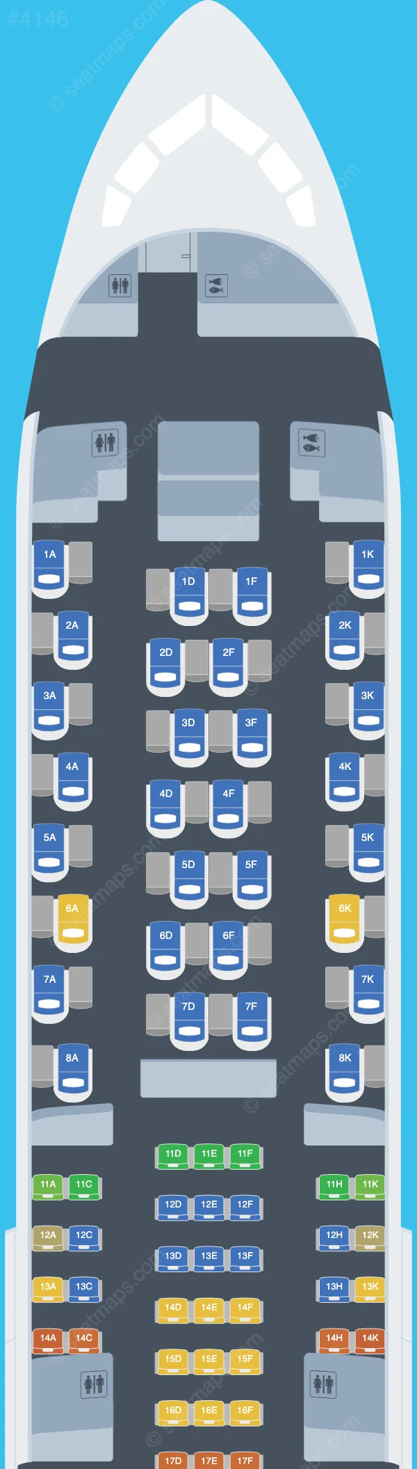 Air Astana Boeing 767-300ER seatmap preview