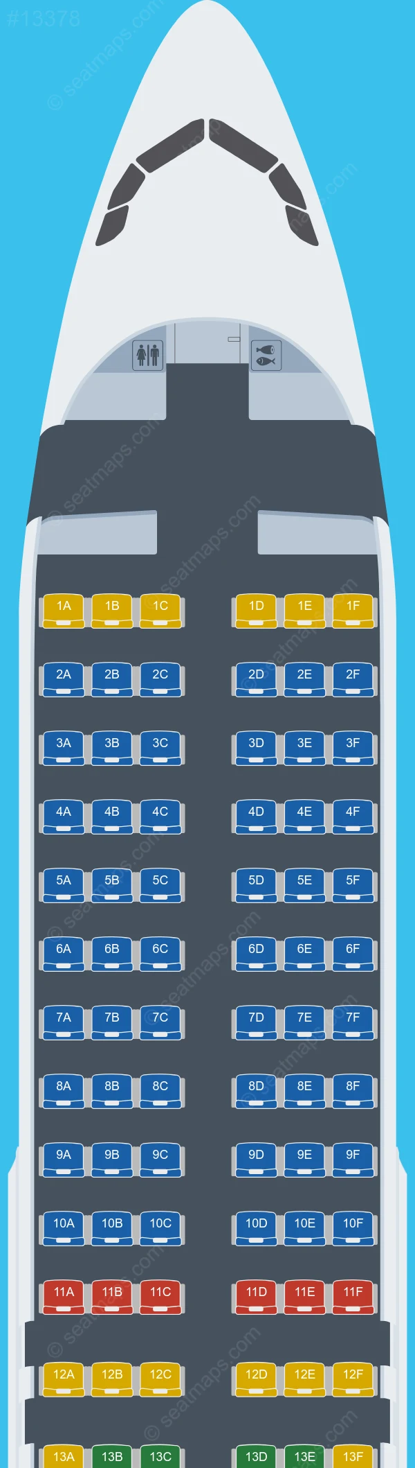 SpiceJet Airbus A320-200 V.2 seatmap preview