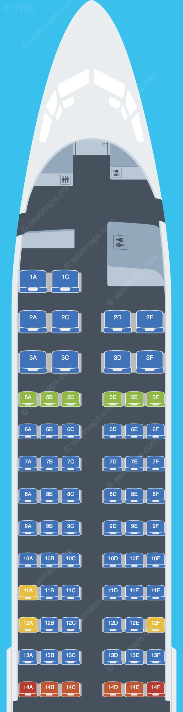 Nauru Airlines Boeing 737-800 seatmap mobile preview