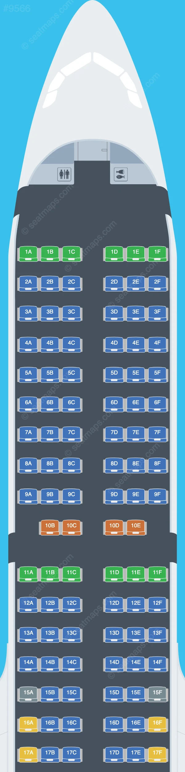 Holiday Europe Airbus A321neo seatmap preview