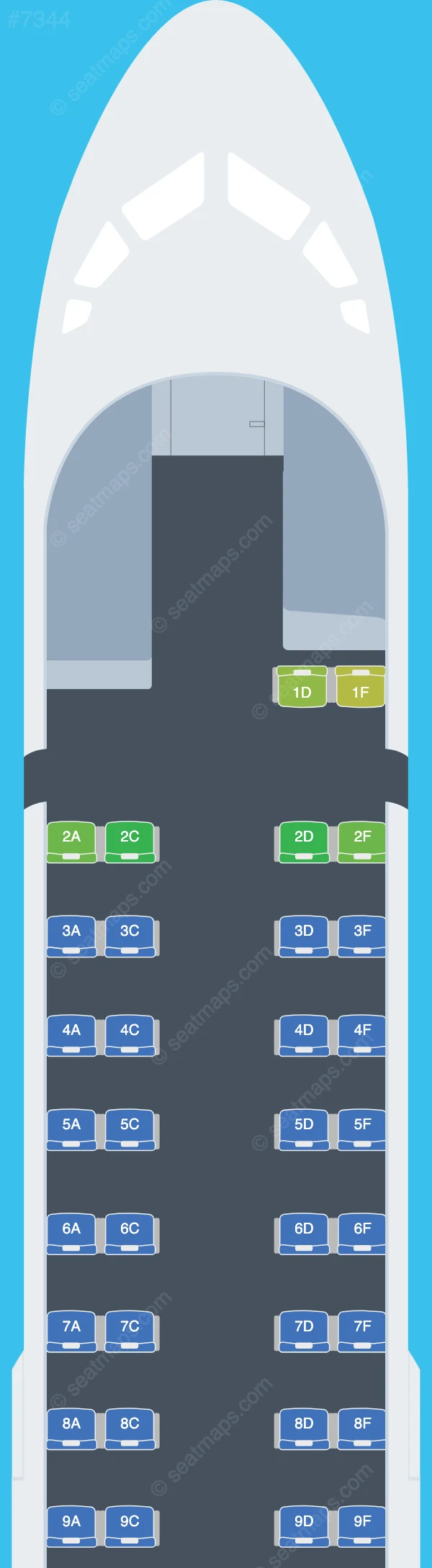 IndiGo ATR 72-600 seatmap preview