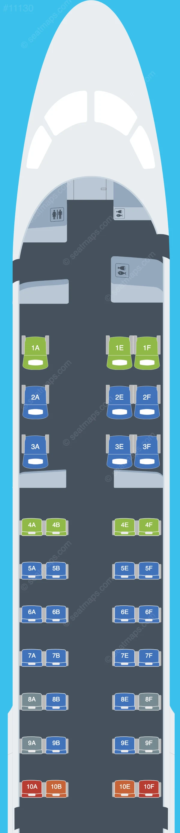 Qantaslink Embraer E190 V.2 seatmap preview
