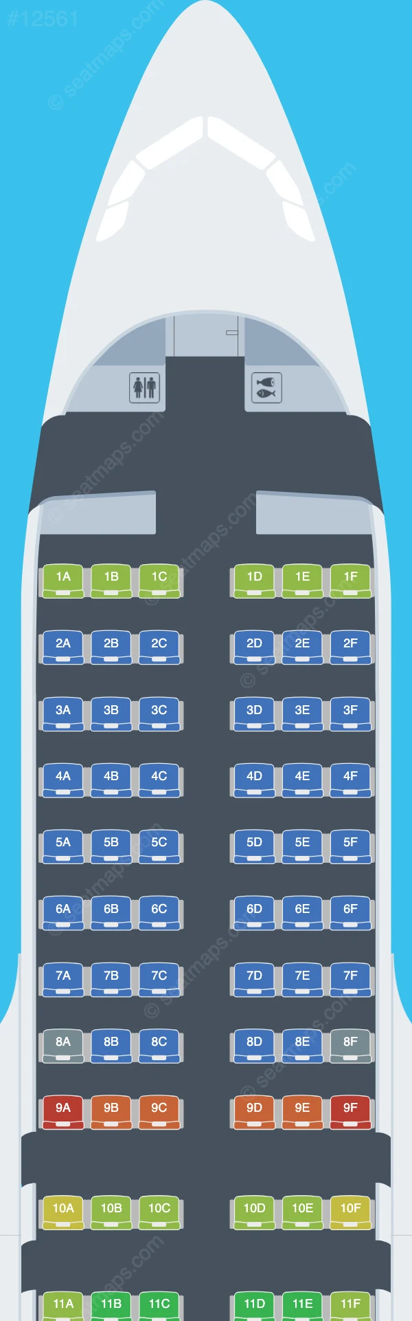 Croatia Airlines Airbus A319-100 seatmap preview
