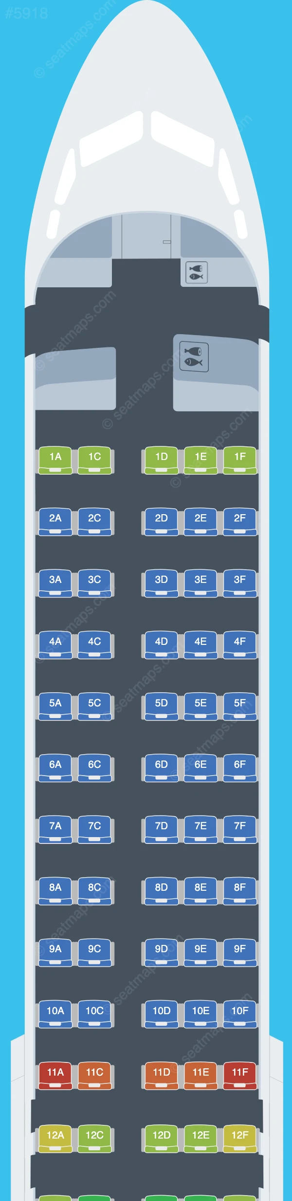 Qantaslink Fokker 100 V.1 seatmap preview