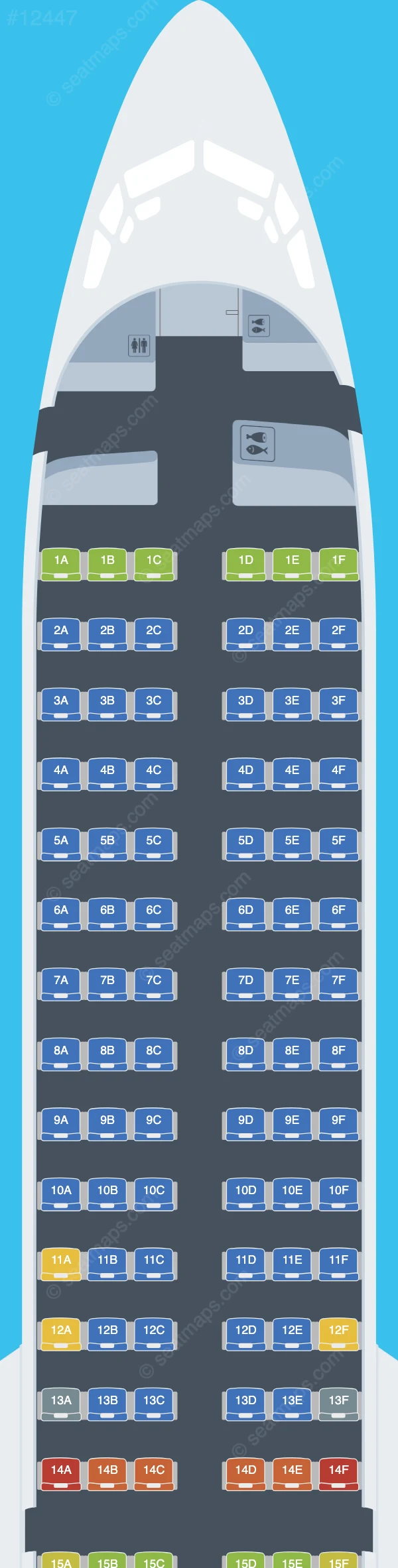Akasa Air Boeing 737 MAX 8-200 seatmap preview