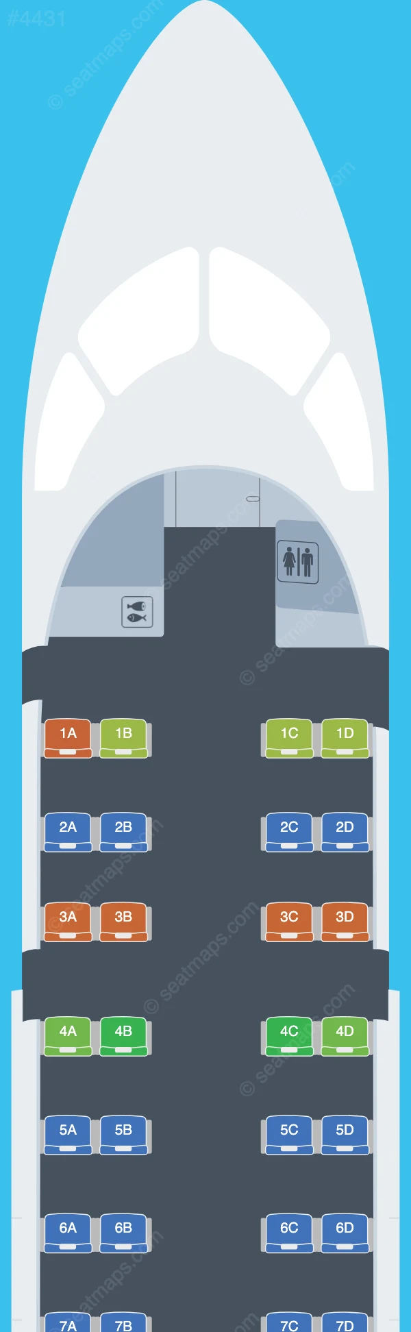 SmartLynx Australia De Havilland Q100 V.1 seatmap preview