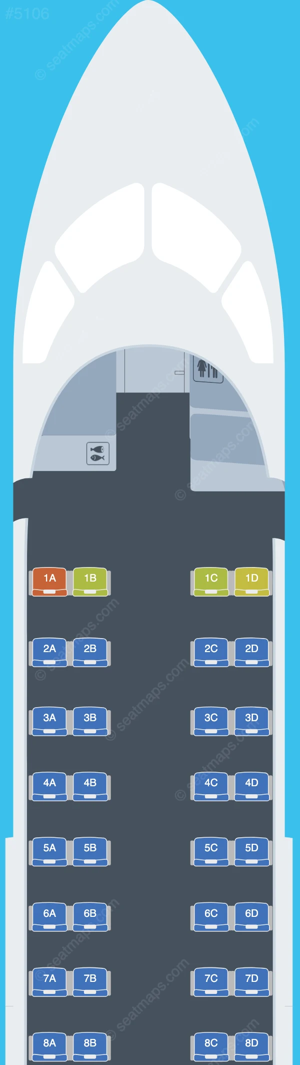 Skippers Aviation De Havilland Q300 seatmap preview