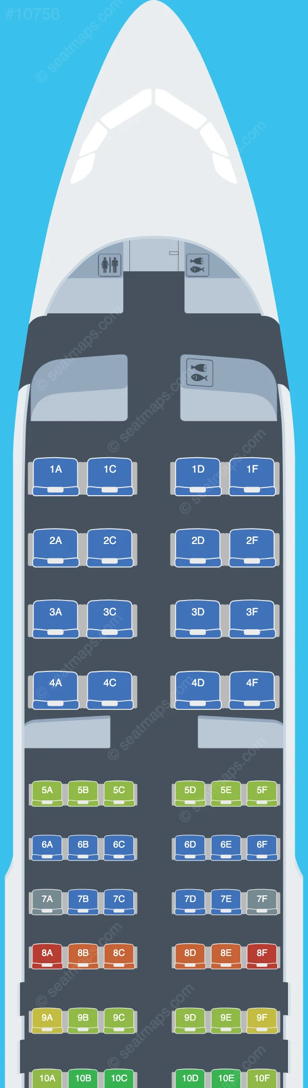 Air Côte d'Ivoire Airbus A320neo seatmap preview