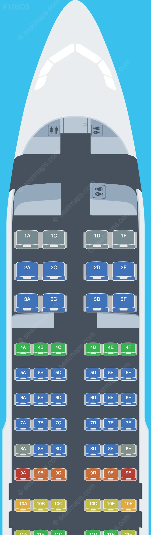 Meraj Air Airbus A320-200 seatmap preview