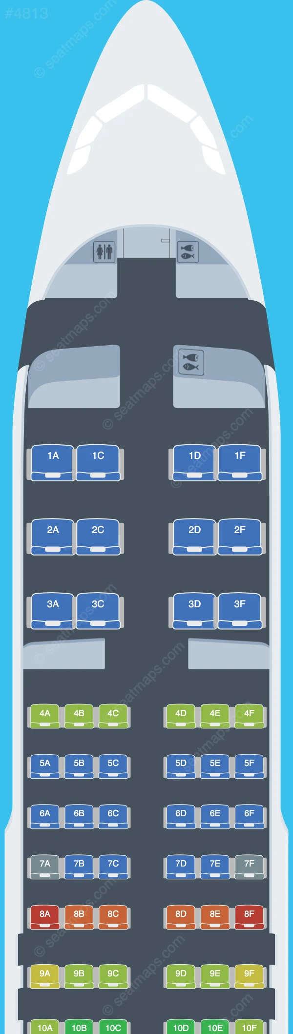 Yemenia Airbus A320-200 V.1 seatmap preview
