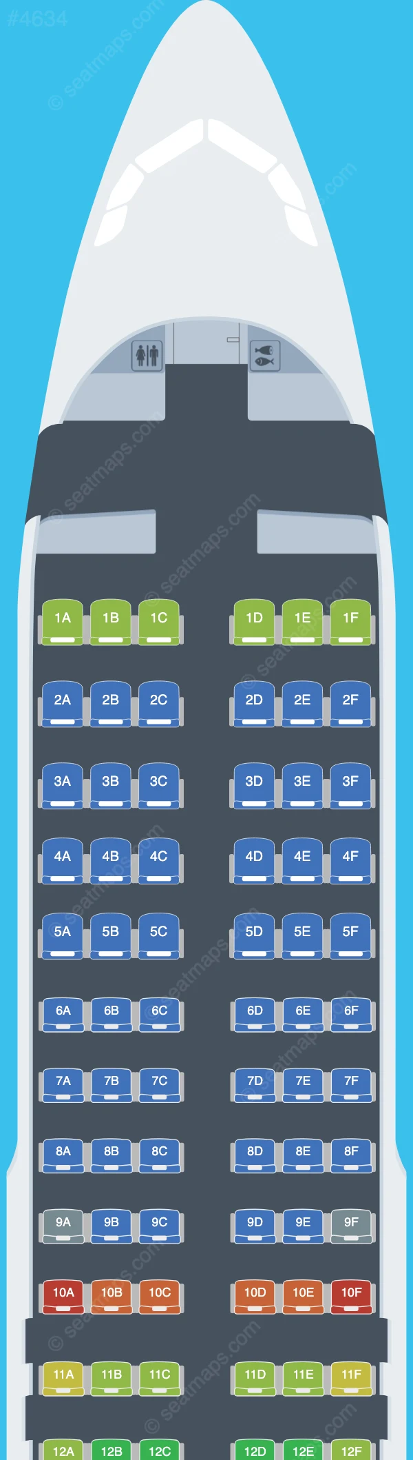 LATAM Airlines Colombia Airbus A320-200 seatmap preview