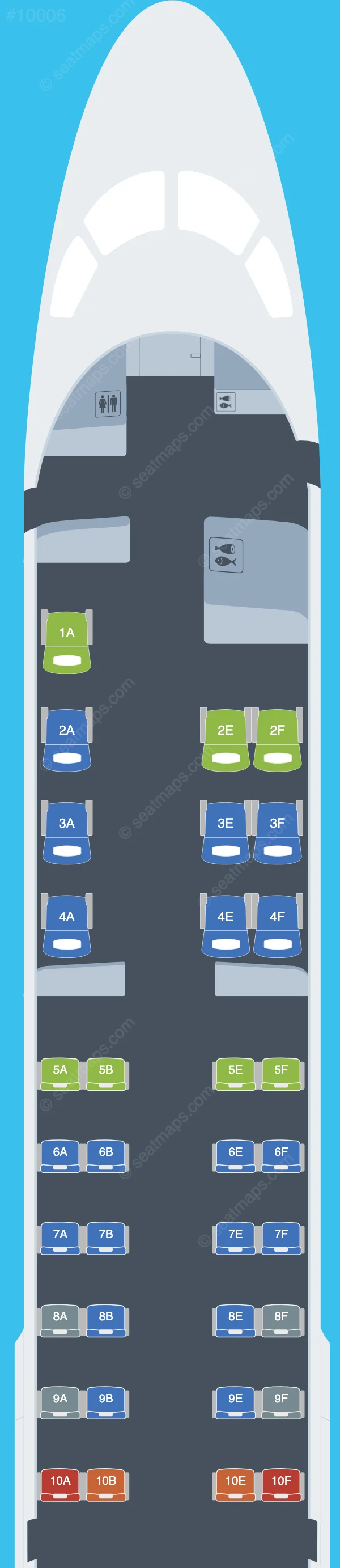Airnorth Embraer E190 seatmap preview