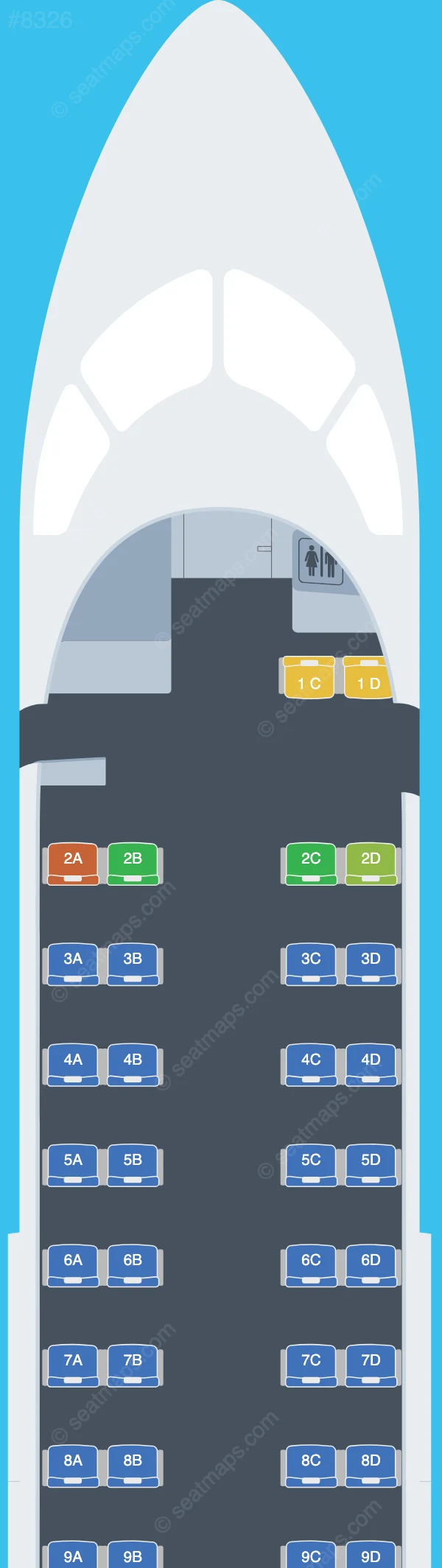Skyward Airlines De Havilland Q300 seatmap preview