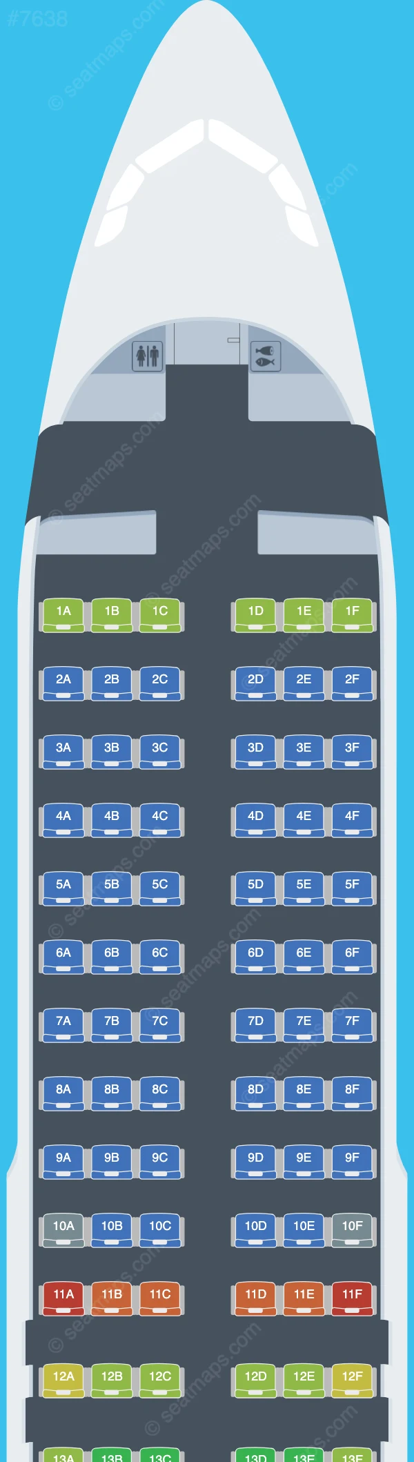 Himalaya Airlines Airbus A320-200 seatmap preview
