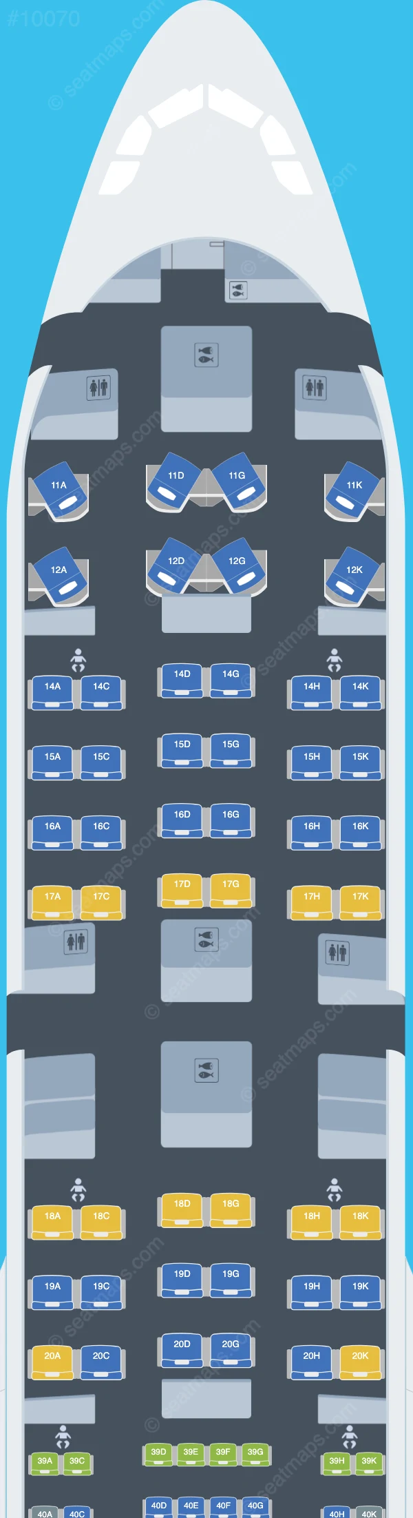 Cathay Pacific Airbus A330-300 V.6 seatmap preview