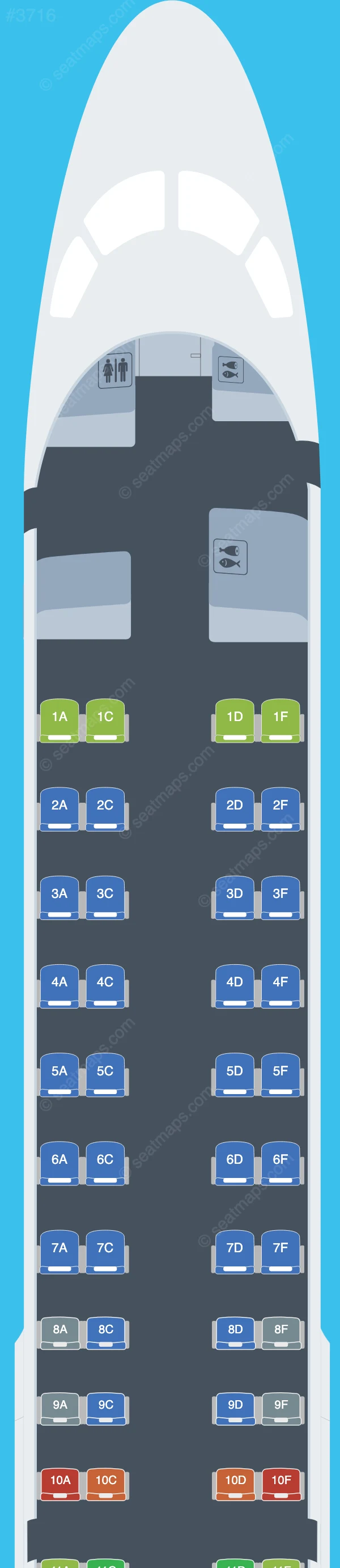 KLM Embraer E190 seatmap preview
