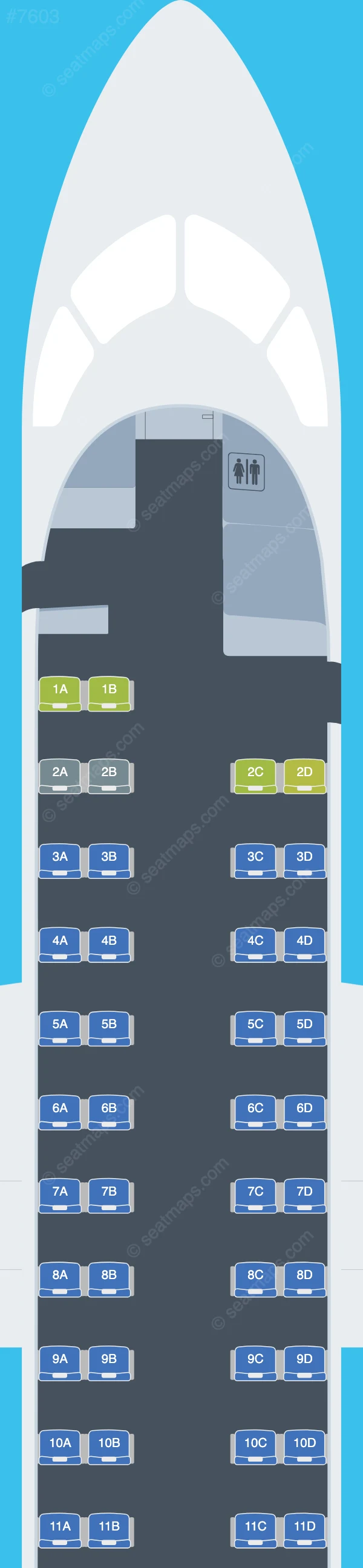 ANA Wings De Havilland Q400 seatmap preview
