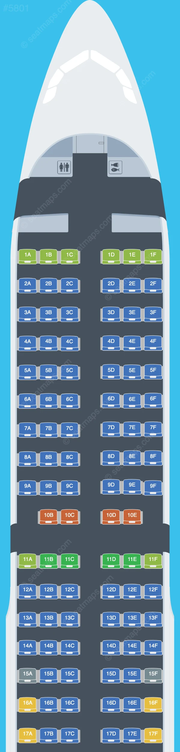 Volaris Airbus A321-200 V.2 seatmap preview