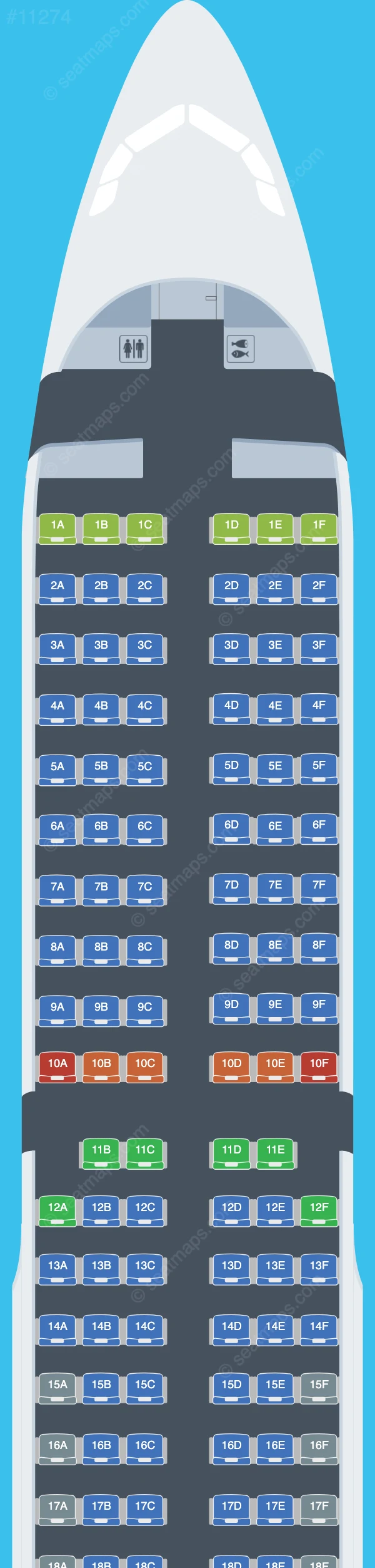 Avion Express Malta Airbus A321-200 seatmap preview