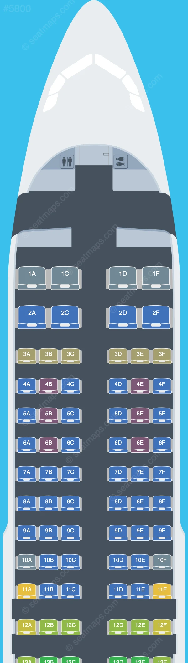 Spirit Airlines Airbus A320neo V.1 seatmap preview