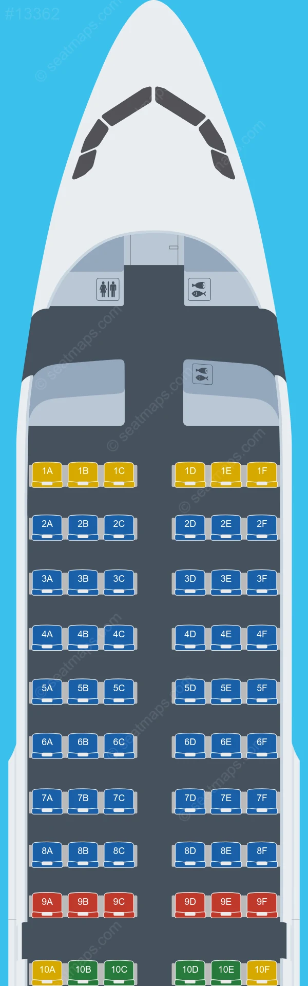 Aero Mongolia Airbus A319-100 V.2 seatmap preview