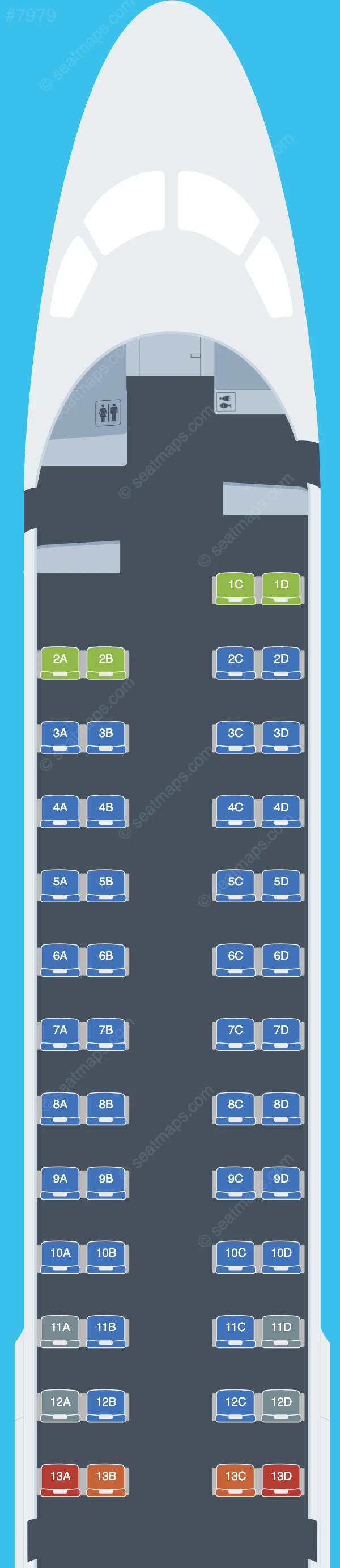 Ikar Embraer E190 seatmap preview