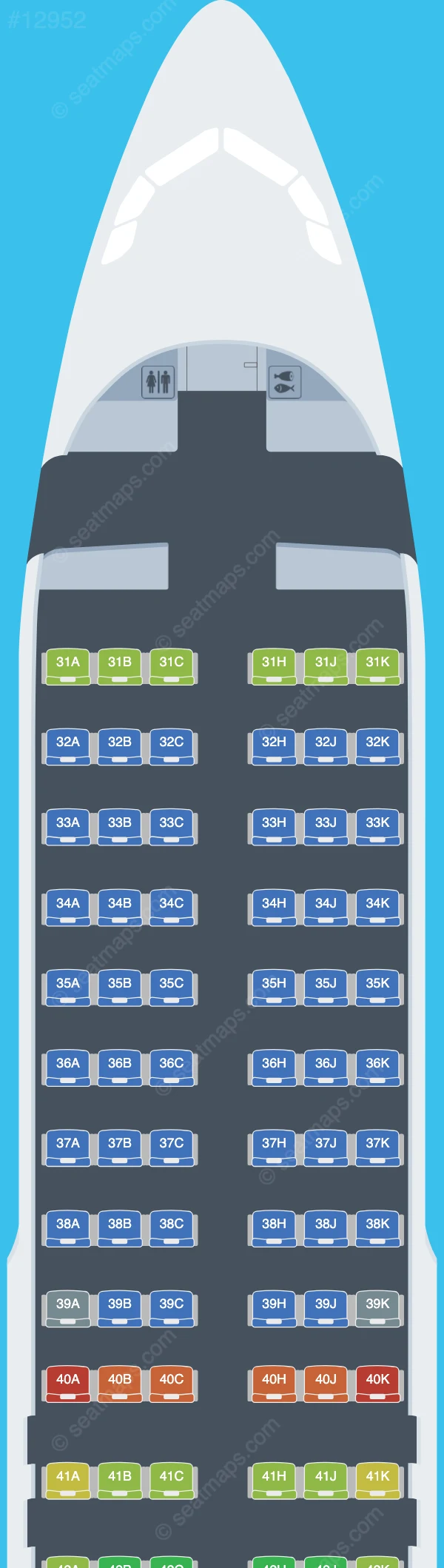 Capital Airlines (Beijing) Airbus A320-200 V.3 seatmap preview