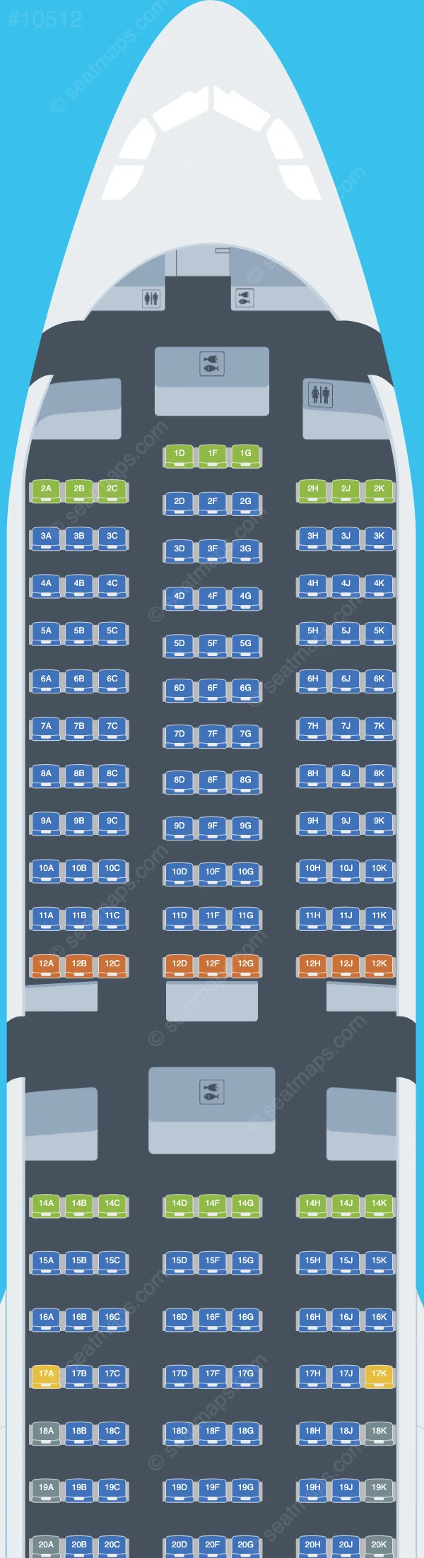 AirAsia X Berhad Airbus A330-300 V.4 seatmap preview
