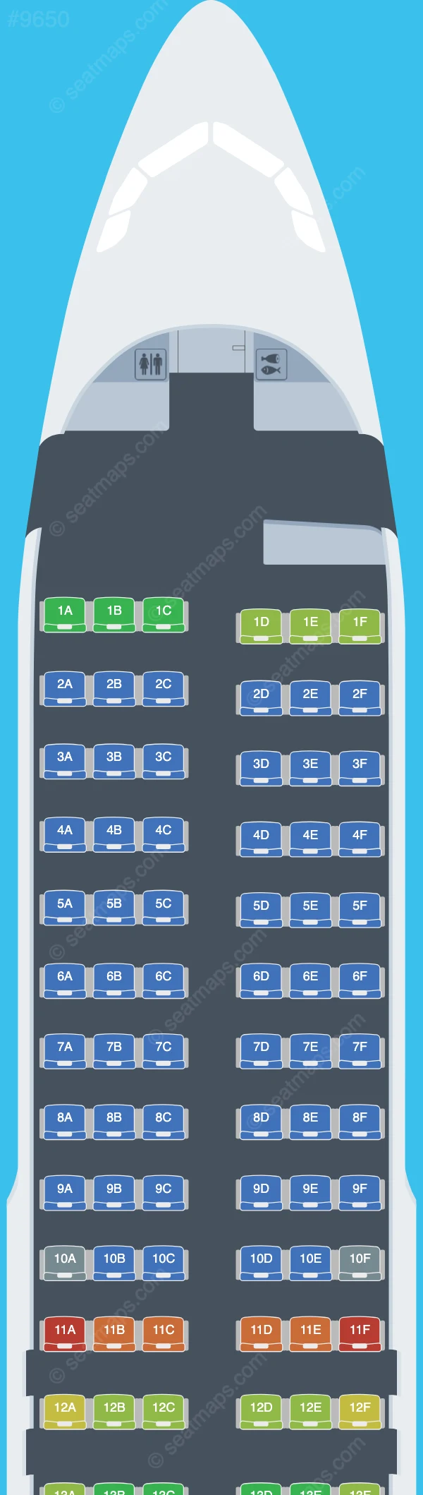 Qantas Airbus A320-200 V.1 seatmap preview