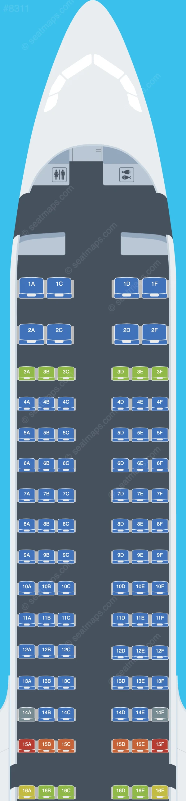S7 Airlines Airbus A321neo V.2 seatmap preview