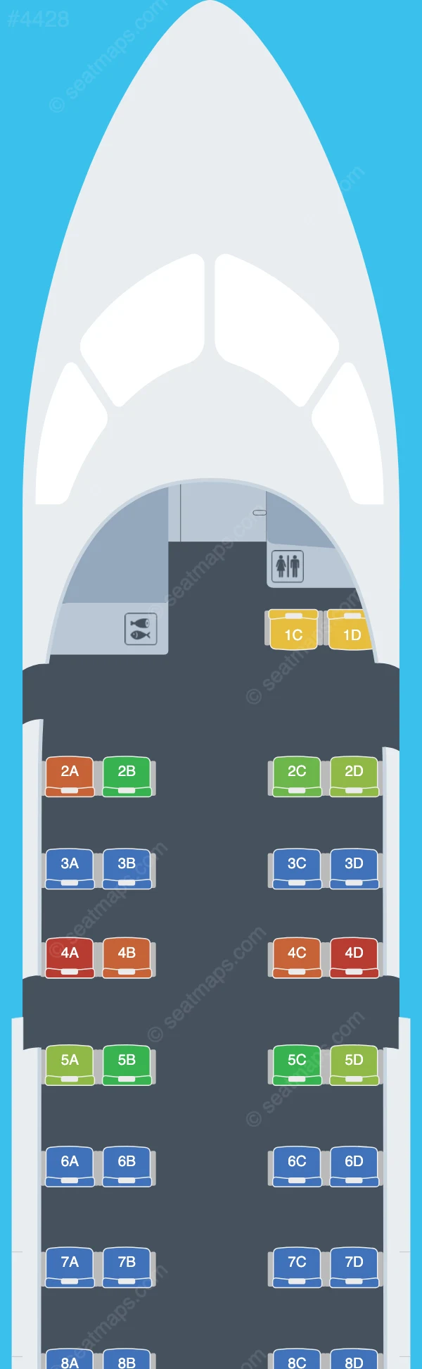Widerøe De Havilland Q100 seatmap preview