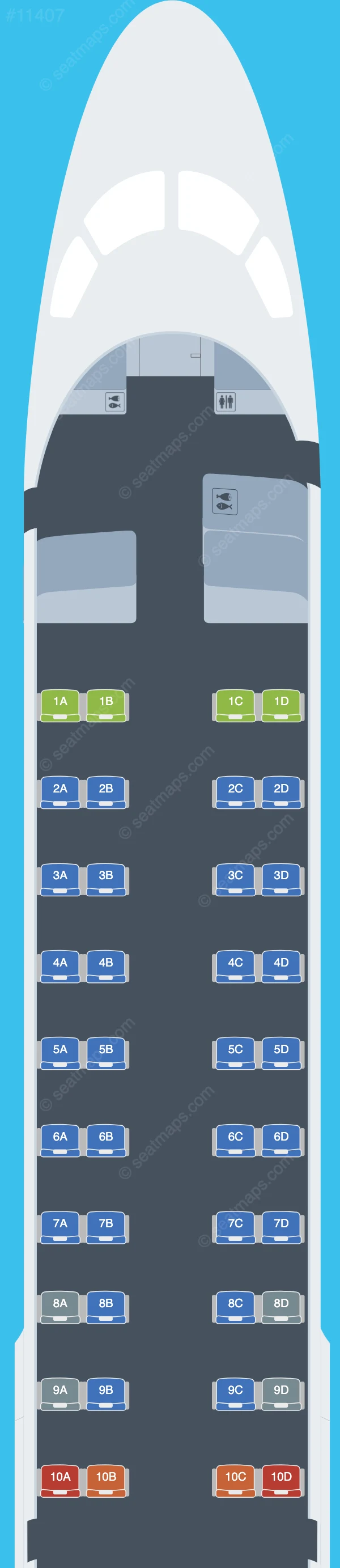 Marathon Airlines Embraer E190 seatmap preview