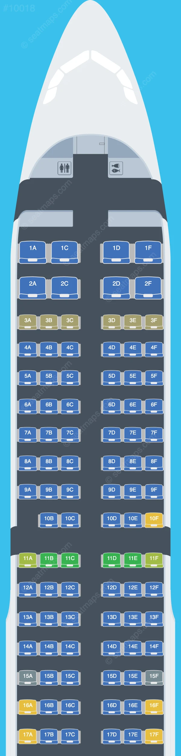 Vietravel Airlines Airbus A321-200 V.2 seatmap preview