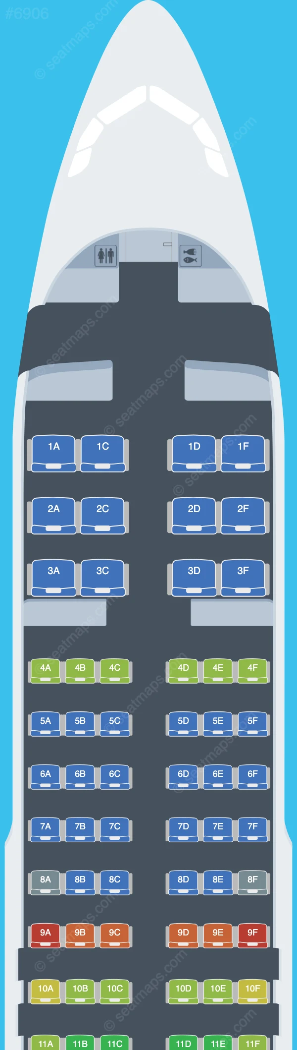 Global Aviation Operations Airbus A320-200 V.2 seatmap preview