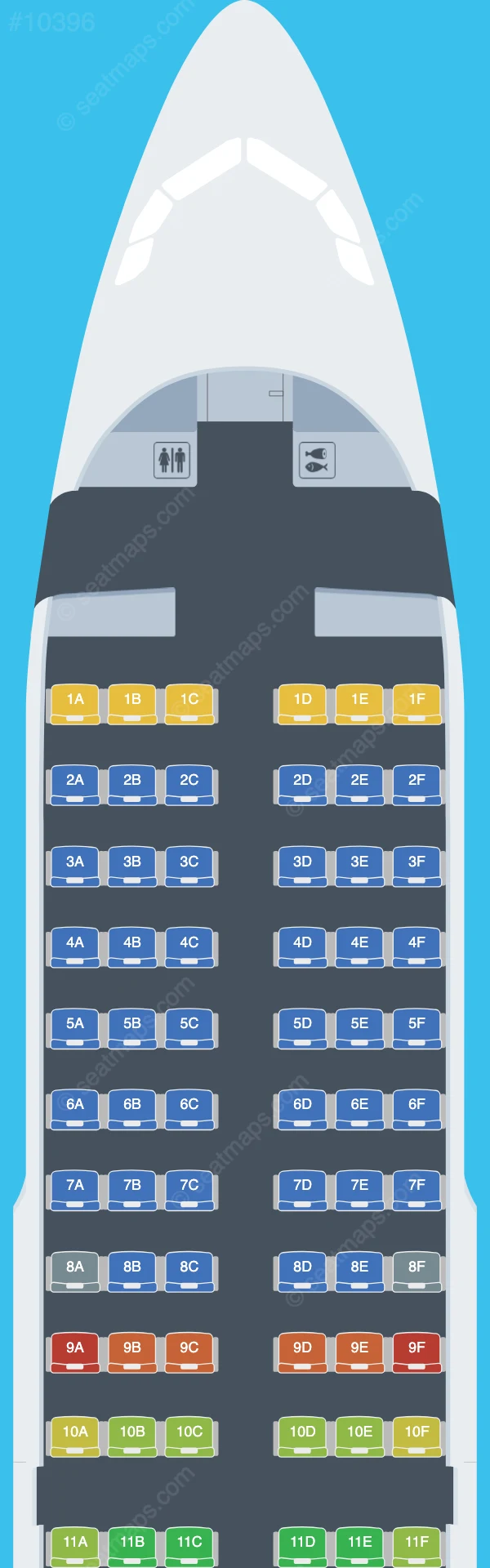 Royal Air Charter Service Airbus A319-100 seatmap preview