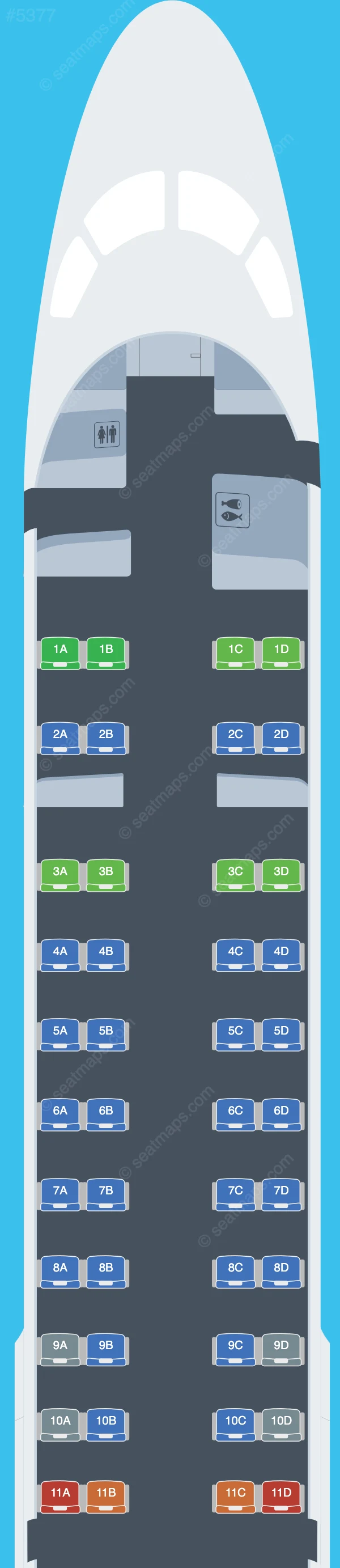 Ukraine International Airlines Embraer E190 seatmap preview
