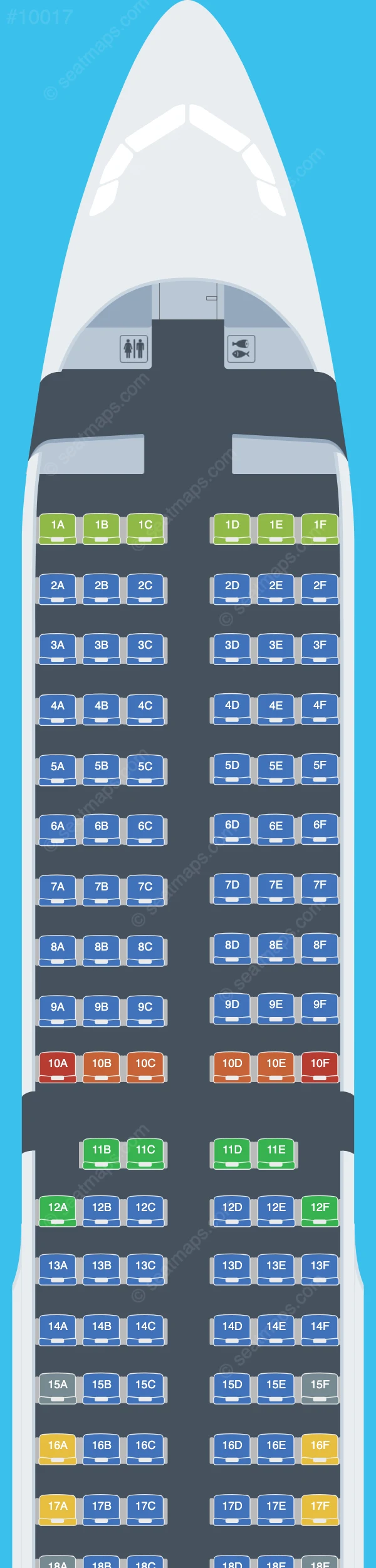 Vietravel Airlines Airbus A321-200 V.1 seatmap preview