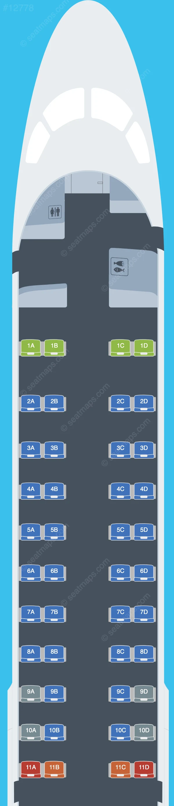 Windrose Airlines Embraer E190 seatmap preview
