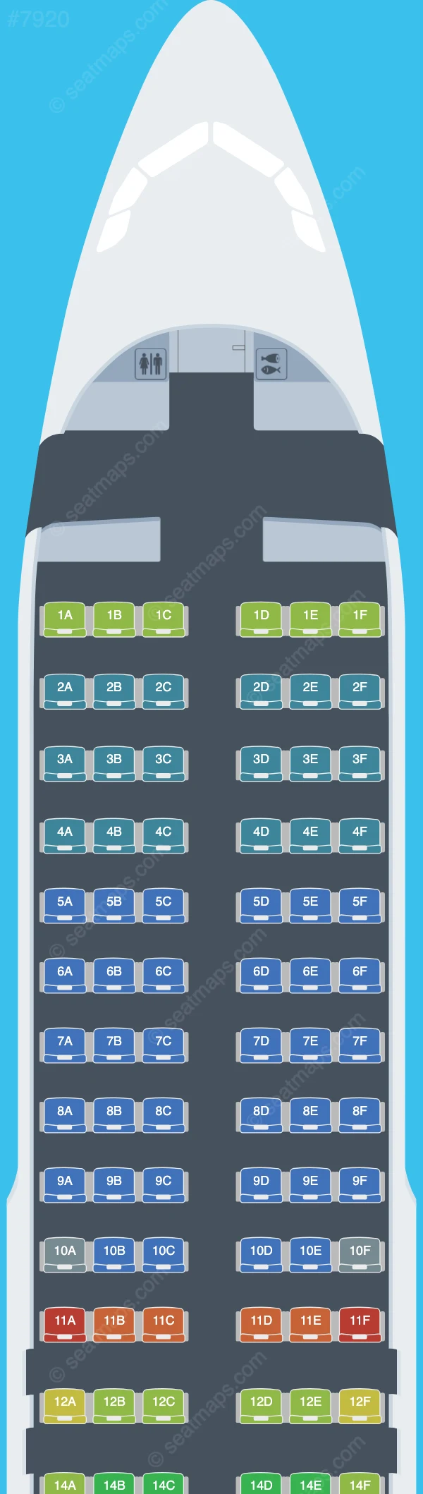 Flyadeal Airbus A320-200 seatmap preview