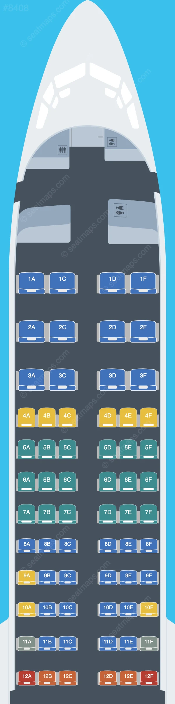 WestJet Boeing 737 MAX 8 V.1 seatmap preview