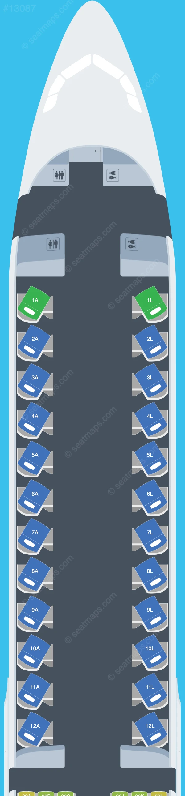 Saudia Airbus A321neo XLR seatmap preview