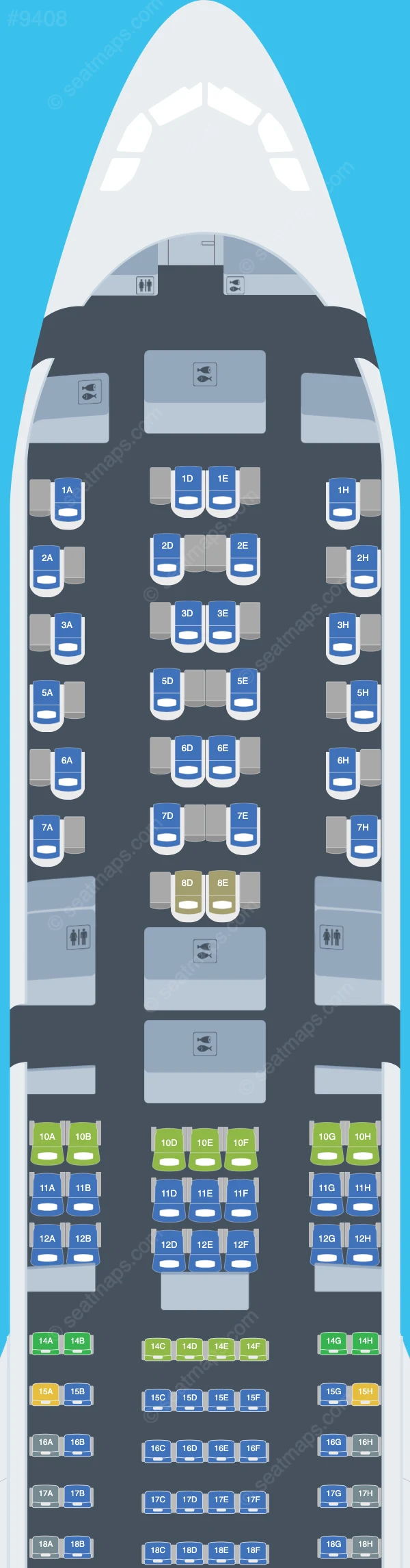 Aircalin Airbus A330-900neo seatmap preview