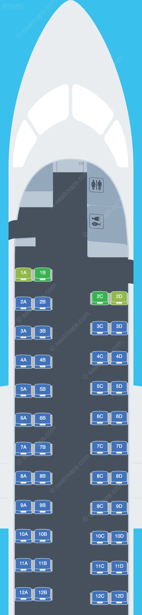 SATA Air Acores De Havilland Q400 seatmap preview