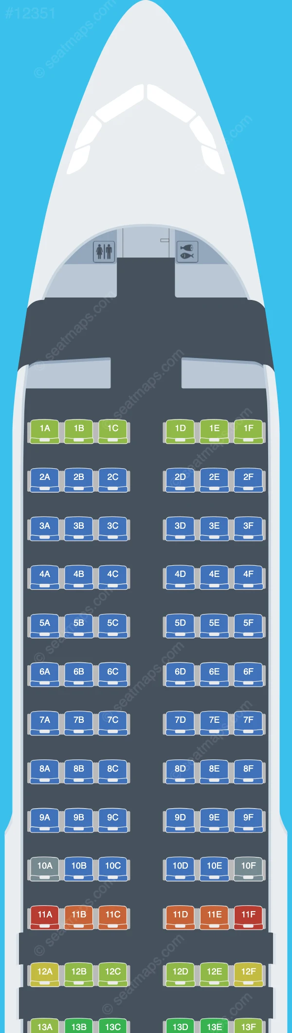 Mandarin Airlines Airbus A320neo seatmap preview